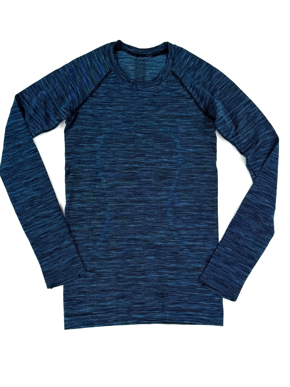 Lululemon sz 4 Swiftly Tech Long Sleeve Blue Black Athletic Running Gym CrossFit